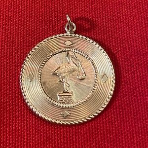 VTG I Stork on Chimney with Baby Bundle STG Charm